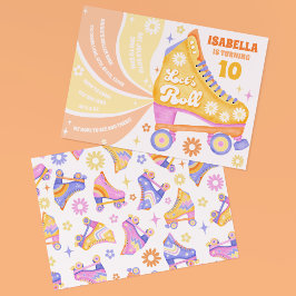 Retro Roller Skaten Disco Geburtstagsparty Einladung