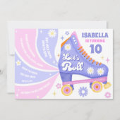 Retro Roller Skaten Disco Geburtstagsparty Einladung (Vorderseite)