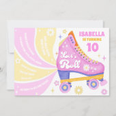 Retro Roller Skaten Disco Geburtstagsparty Einladung (Vorderseite)