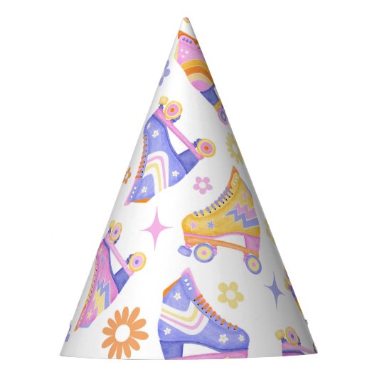 Retro Roller Skaten Disco Partyhütchen (Vorderseite)