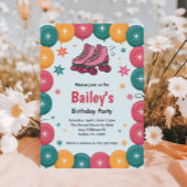 Retro Roller Skaten Geburtstag Einladung