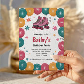 Retro Roller Skaten Geburtstag Einladung