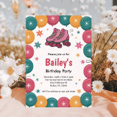 Retro Roller Skaten Geburtstag Einladung