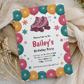 Retro Roller Skaten Geburtstag Einladung