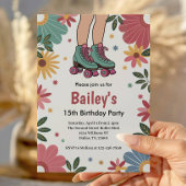 Retro Roller Skaten Geburtstag Einladung