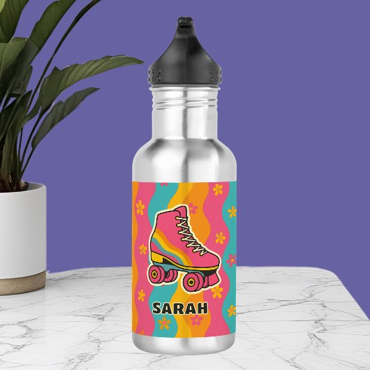 Retro Roller Skaten Girls Edelstahlflasche