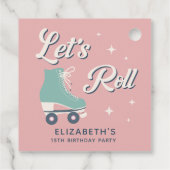Retro Roller Skaten Girls Geburtstagsparty Geschenkanhänger (Rückseite)