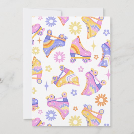 Retro-Roller-Skaten-Party Einladung (Rückseite)