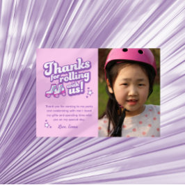 Retro Roller Skaten Party Foto Vielen Dank Dankeskarte