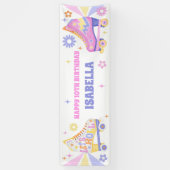 Retro Roller Skaten-Party für Mädchen Banner (Vertikal)