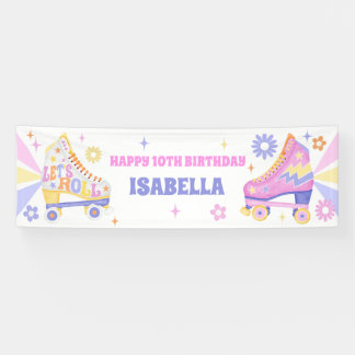 Retro Roller Skaten-Party für Mädchen Banner