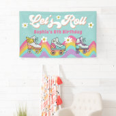 Retro Roller Skaten Rainbow Birthday Banner (Insitu)