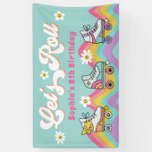 Retro Roller Skaten Rainbow Birthday Banner (Vertikal)