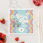 Retro Roller Skaten Rainbow Birthday Napkins Serviette (Beispiel)