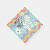 Retro Roller Skaten Rainbow Birthday Napkins Serviette (Ecke)
