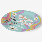 Retro Roller Skaten Rainbow Birthday Paper Teller (Schrägansicht)