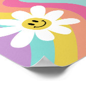 Retro Roller Skaten Rainbow Birthday Poster (Ecke)