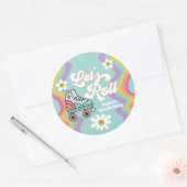 Retro Roller Skaten Rainbow Birthday Stickers (Umschlag)