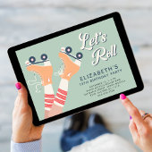 Retro Roller Skaten Sage Geburtstagspartei Einladung