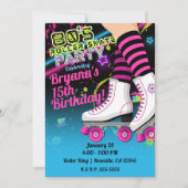 Retro Roller Skaten Skate Birthday Party Inv. Einladung (Vorderseite)