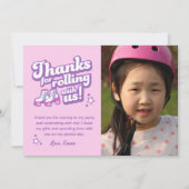 Retro Roller Skating Party Photo Thanks Download Einladung (Vorderseite)