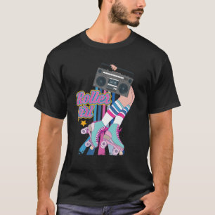 Retro Rollerskates Funny 80's Roller Disco Skaten T-Shirt