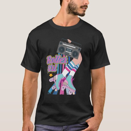 Retro Rollerskates Funny 80's Roller Disco Skaten T-Shirt (Vorderseite)