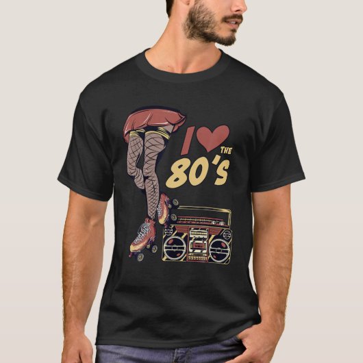 Retro Rollerskates Funny 80's Roller Disco Skaten T-Shirt (Vorderseite)
