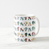 Retro Rollerskates Green Dusty Pink Pattern Kaffeetasse (VorderseiteRechts)