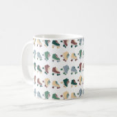 Retro Rollerskates Green Dusty Pink Pattern Kaffeetasse (Vorderseite Links)