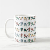 Retro Rollerskates Green Dusty Pink Pattern Kaffeetasse (Links)