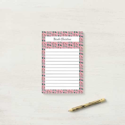 Retro Rollerskates Green Pink CUSTOM Notepad Post-it Klebezettel (Auf Schreibtisch)