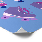 Retro Rollerskates Lila rosa Poster (Ecke)