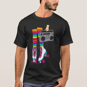 Retro Rollerskates Roller Disco Skaten Girl T-Shirt