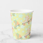 Retro Rollerskating Geburtstags-Skate Stars Pappbecher (Rückseite)