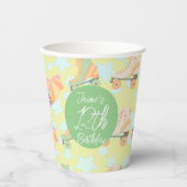 Retro Rollerskating Geburtstags-Skate Stars Pappbecher (Vorderseite)