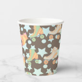 Retro Rollerskating Geburtstags-Skate Sternenmuste Pappbecher (Vorderseite)