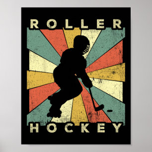 Retro Rollhockey Sport Vintage Poster