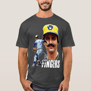 Retro Rollie Fingers Handlebar Crew Tribute T-Shirt