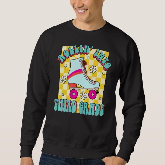 Retro Rollin' in den Skate der Rollwalze der dritt Sweatshirt (Vorderseite)
