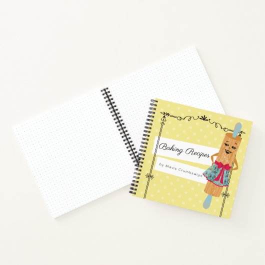Retro Rolling Button Frau Kochbuch Rezept Notebook Notizblock (Innenseite)