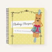 Retro Rolling Button Frau Kochbuch Rezept Notebook Notizblock (Vorderseite)