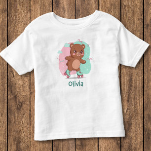Retro-Rollschuh-Baby-Bär Kleinkind T-shirt