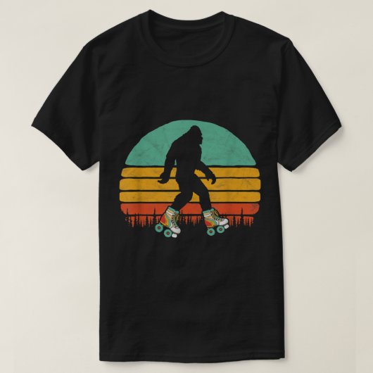 Retro-Rollschuh Bigfoot-Design T-Shirt (Design vorne)