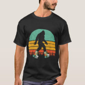 Retro-Rollschuh Bigfoot-Design T-Shirt (Vorderseite)