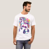 Retro-Rollschuh-Einhorn (1) T-Shirt (Vorne ganz)