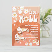Retro-Rollschuh-Geburtstagseinladung Einladung (Stehend Vorderseite)