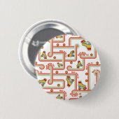 Retro-Rollschuh-Muster-Rundknopf Button (Vorne & Hinten)