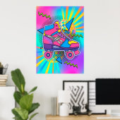 Retro-Rollschuh-Pop-Art-Plakat Poster (Heimbüro)