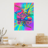 Retro-Rollschuh-Pop-Art-Plakat Poster (Küche)